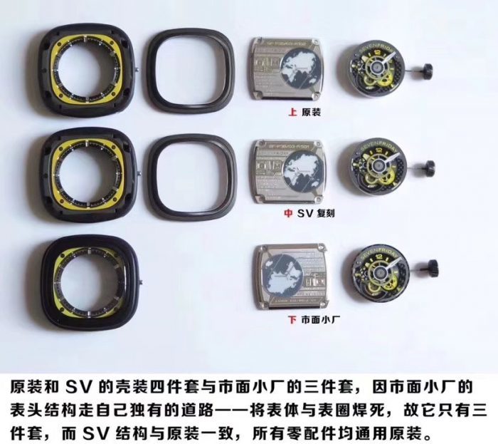 Sevenfriday-P系列 P3B/06 自动机械男表 真假对比