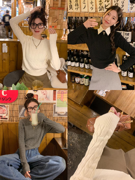 <曾小咸推荐>  3色圆领针织衫 商品图7