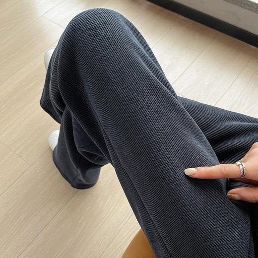 【蓄热锁热！为御寒而生】雪尼尔阔腿裤 冬季加绒加厚 大码灯芯绒休闲直筒裤 羊羔绒裤子 保暖裤L 商品图2