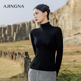【积分兑换】阿菁娜冬季细诺纯羊毛轻盈修身高领小衫A28Q301051