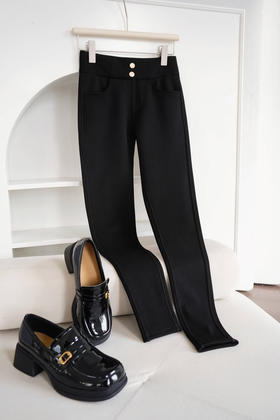 【限时抢购】【全量检品】国内一线代工 女士保暖加绒弹力泡芙云柔裤小黑裤050A016008