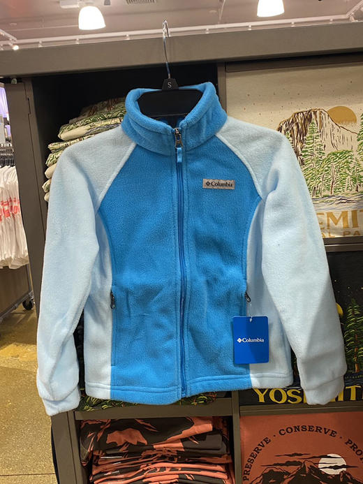 Columbia/哥伦比亚 女童秋冬内加绒立领拼色拉链口袋抓绒外套 商品图0