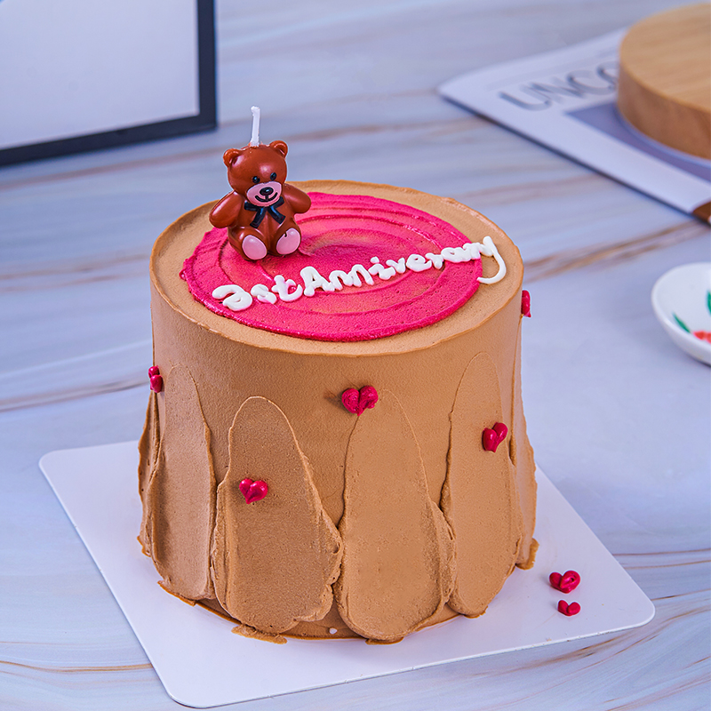 【小熊的甜蜜】4寸小熊爱心表白下午茶闺蜜聚餐小蛋糕  适合1-2人（提前一天预订，不配刀叉蜡烛生日帽）
