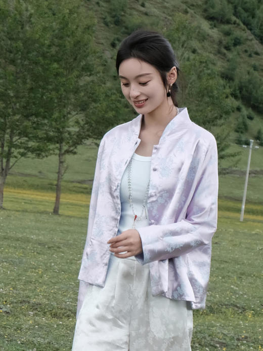 瑕疵|盛唐牡丹| 真丝留香绉梅兰竹菊双面穿外套 [特价品](特殊商品不退不换) 商品图0