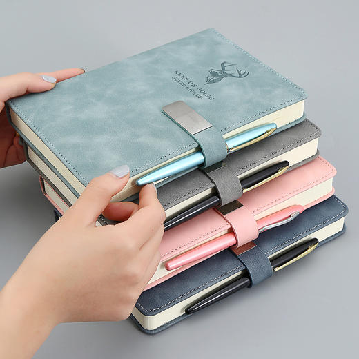 A5/B5笔记本肤感皮料磁性搭扣超厚简约商务笔记本 商品图3