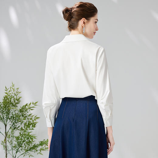 EITIE爱特爱时尚气质经典直筒显瘦百搭干练通勤白衬衫24春季新款A2409307 商品图4