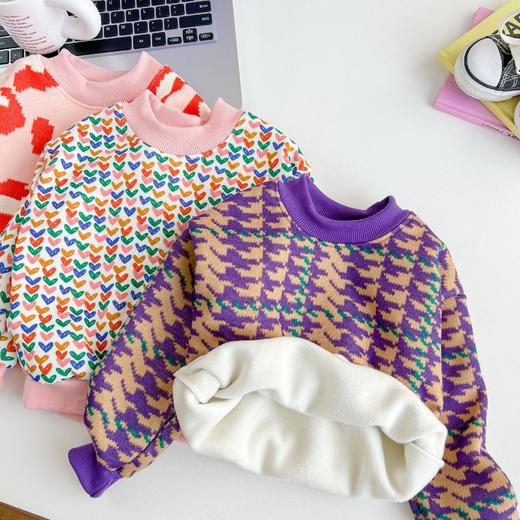 一体绒毛衣卫衣💰29.9包邮秒🌞  儿童三色加绒毛衣卫衣 80-150码 商品图5