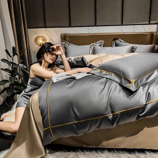 「72小时发货」【60支新疆长绒棉全棉】钱皇 双拼绣花四件套  四季通用款 古法元素工艺打造 风格采用宫廷古典风 经典不失优雅 商品图12