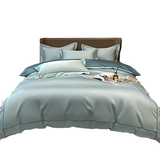 「72小时发货」【60支新疆长绒棉全棉】钱皇 双拼绣花四件套  四季通用款 古法元素工艺打造 风格采用宫廷古典风 经典不失优雅 商品图5