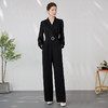 EITIE爱特爱时尚高级感假两件高腰显瘦通勤V领黑色连体裤春新款A2407339 商品缩略图2