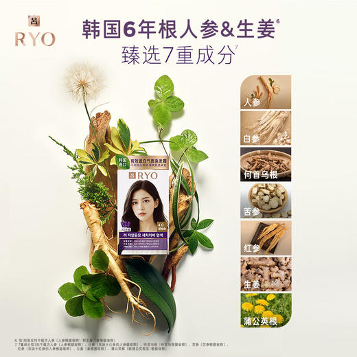 吕（Ryo）姿染漾发遮白染发剂植物萃取染发剂染发膏 流行色时尚 商品图10
