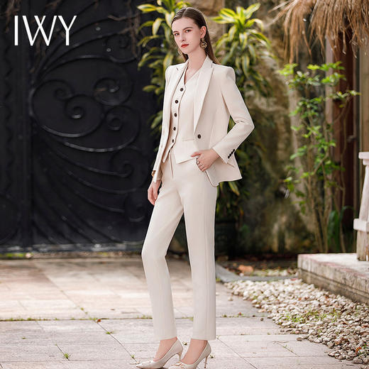 IWY/ 气质通勤米色西装套装秋冬季新款高级感时尚套装CPM1872 商品图4
