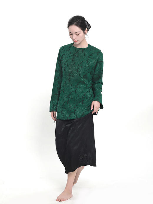 盛唐牡丹 |剪花香云纱双面穿斜襟女上衣 商品图5