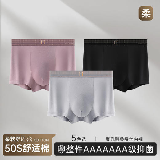 【3条装6条装】韵梦兰男士桑蚕丝聚乳酸内裤 py1221001 商品图5