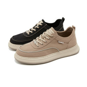 西遇复古板鞋男新款春季美式潮酷撞色休闲鞋平底黑色帆布鞋20145510