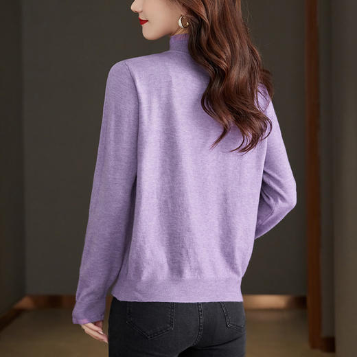 秋季新款，薄款蕾丝花边领套头内搭打底衫HR-KFG39026 商品图3