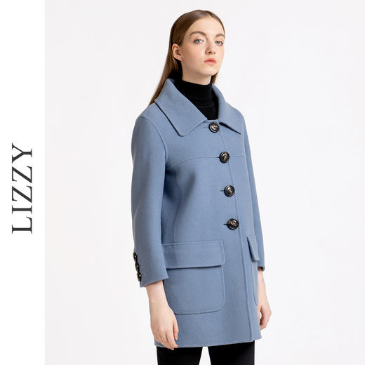 【双面呢】LIZZY2023冬款手工制作宽松双面羊毛大衣外套女5987 商品图2