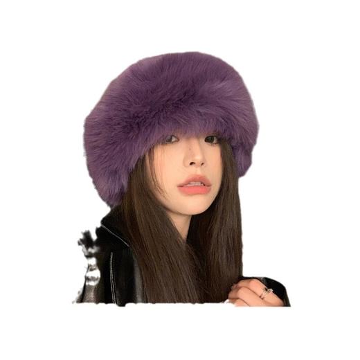 福利款~雀说毛绒韩系毛线帽女款仿兔毛加厚保暖蒙古帽百搭包头护耳雷锋帽AL 8379 商品图4