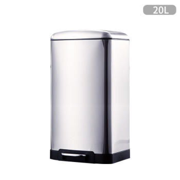 欧润哲垃圾桶脚踏开盖 大号20L鼓型不锈钢办公楼厨房客厅卫生间家用静音 商品图5