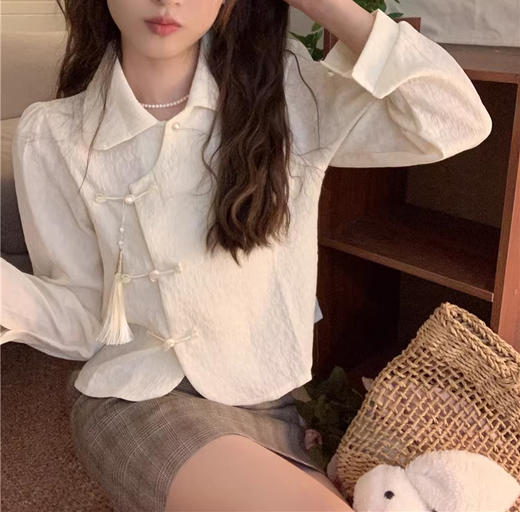 裁缝学苑AS156新中式中国风盘扣长袖衬衫纸样女装娃娃领衬衣上衣打板 商品图3