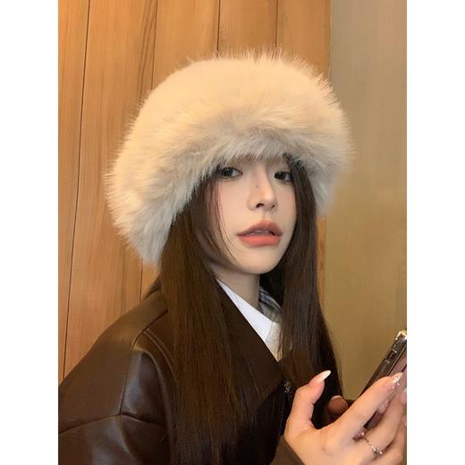 福利款~雀说毛绒韩系毛线帽女款仿兔毛加厚保暖蒙古帽百搭包头护耳雷锋帽AL 8379 商品图2