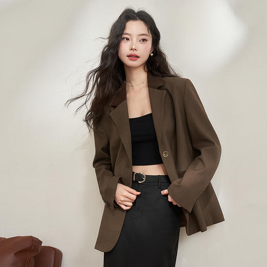 经典潇洒干练挺括西装女新款都市通勤西服外套上衣V0340141 商品图0
