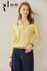 绒典小翻领网眼绞花半开女衫 商品缩略图1