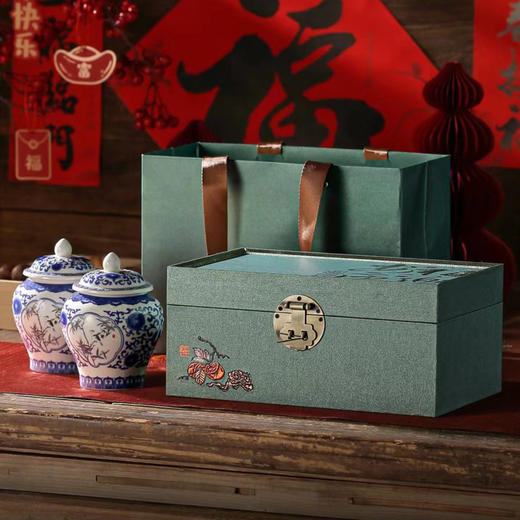 福乐安康【小双瓷罐·兰】58元/套，一件14套/约装三两到半斤 商品图1