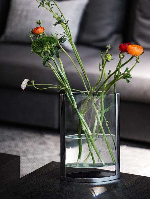 凌缘银边花瓶 RESONG日诵家居 玻璃花器插花饰品 商品图3