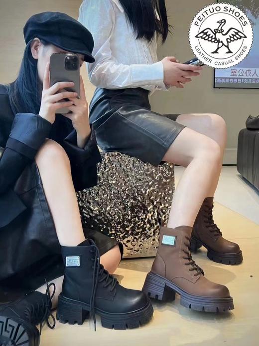 2F飞鸵复古牛皮马丁靴 商品图0