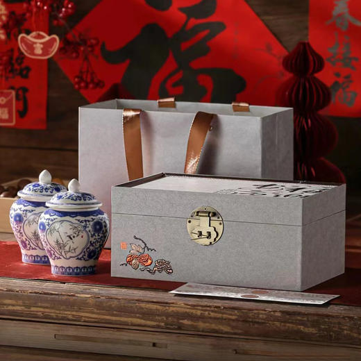 福乐安康【小双瓷罐·灰】58元/套，一件14套/约装三两到半斤 商品图1