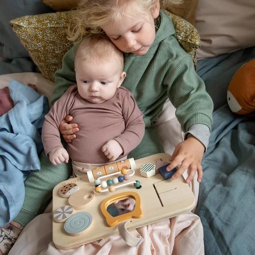 丹麦Sebra  木质游戏板婴幼儿益智滚轮串珠迷你迷宫认知启蒙玩具 30cm*3.8cm*22cm 4月+ 商品图1