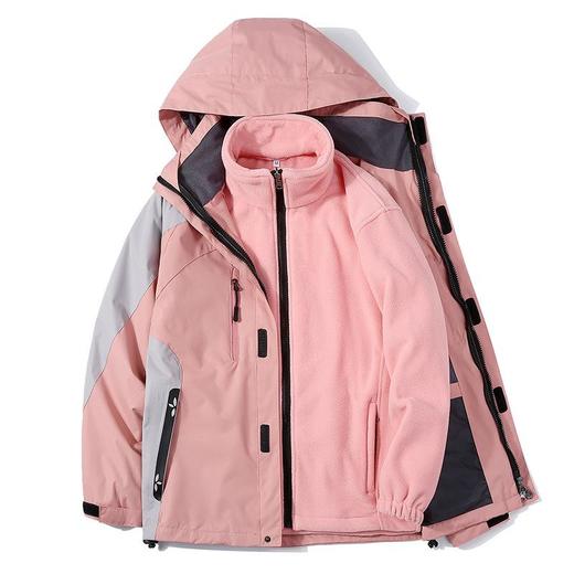 秋冬户外冲锋衣男女士两件套三合一可拆卸防风防水登山滑雪服 商品图0