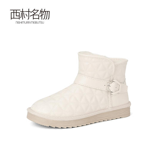 西村名物2023年冬季新品平底加绒保暖雪地靴休闲防滑女靴子X23DS47601 商品图1