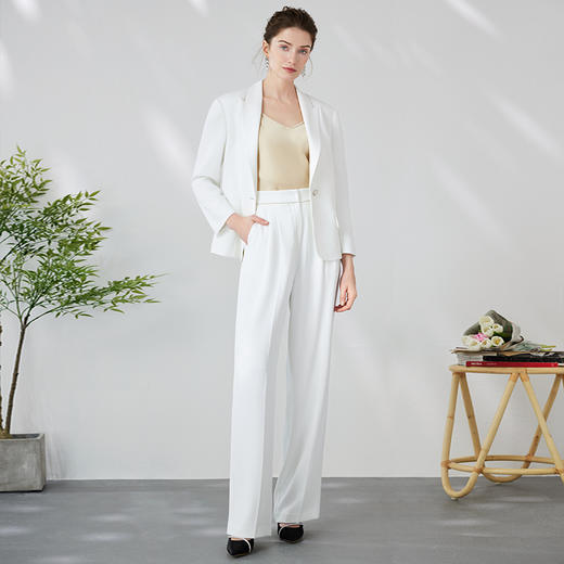 EITIE爱特爱气质白色经典利落干练通勤一粒扣西装外套24春季新款A2403305 商品图1