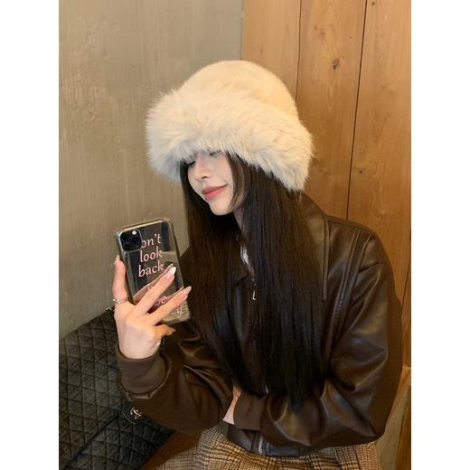 福利款~雀说毛绒韩系毛线帽女款仿兔毛加厚保暖蒙古帽百搭包头护耳雷锋帽AL 8379 商品图3