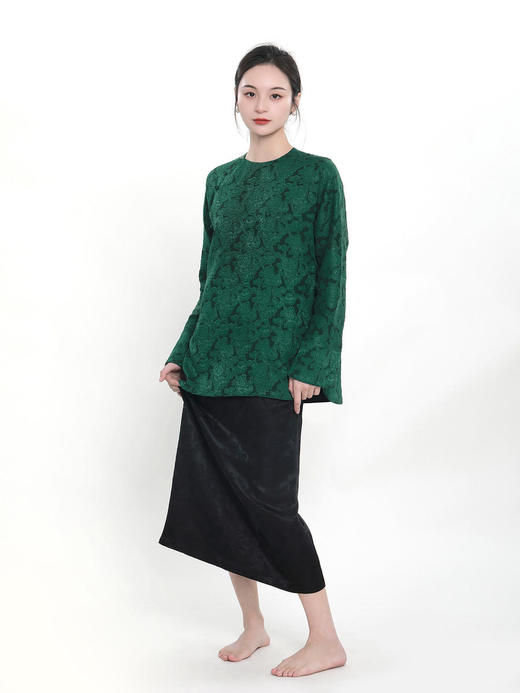 盛唐牡丹 |剪花香云纱双面穿斜襟女上衣 商品图2