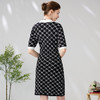 EITIE爱特爱温柔气质V领香风修身显瘦通勤印花针织连衣裙24春新款A2401305 商品缩略图4