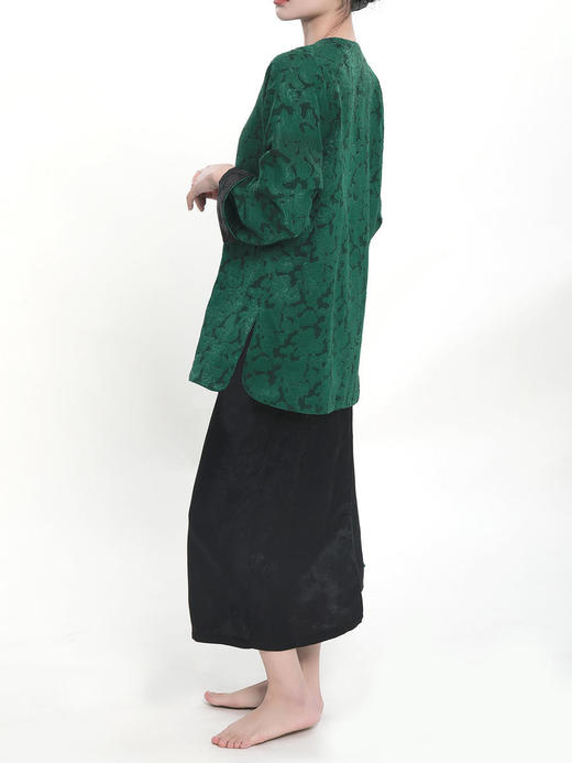 盛唐牡丹 |剪花香云纱双面穿斜襟女上衣 商品图4