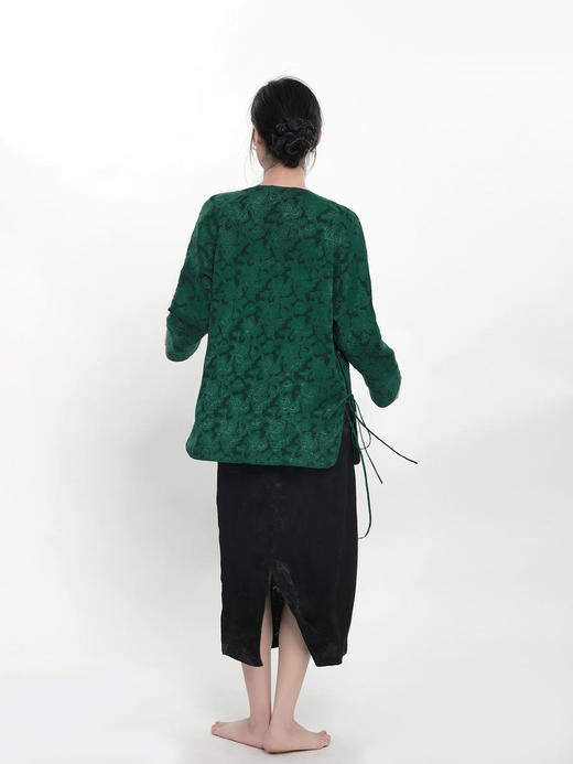 盛唐牡丹 |剪花香云纱双面穿斜襟女上衣 商品图6