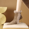 优雅性感，保暖爆款貂毛细跟短靴CX-SR127R 商品缩略图11