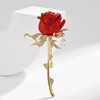 韩版大气红色玫瑰花锆石胸花，高档奢华铜镀真金胸针BY 商品缩略图1