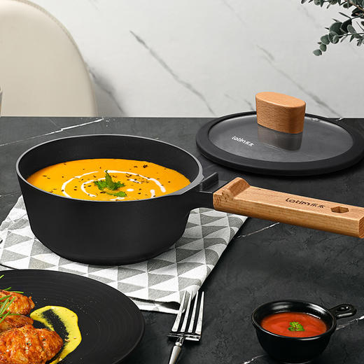 乐太钛极岩黑晶奶锅18cm+压缩海绵 商品图1