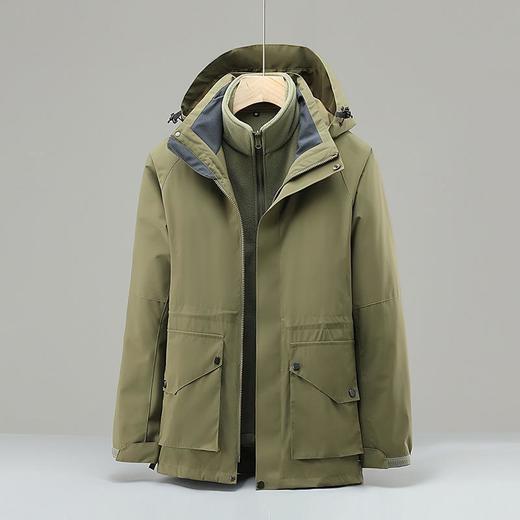 新款户外冲锋衣三合一两件套批发工作服男可拆卸加厚保暖冲锋衣男 商品图2