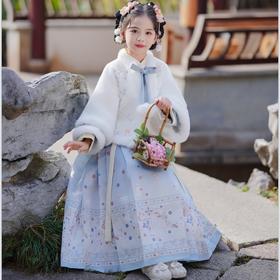 【5-7天发】千韵岗秋冬儿童新中式汉服加绒马面裙两件套