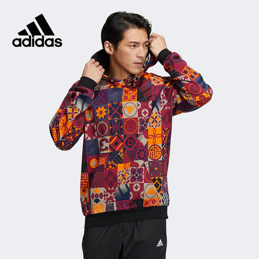 Adidas/阿迪达斯春秋新款CNY印花新年款运动连帽套头衫HI3286 商品图0