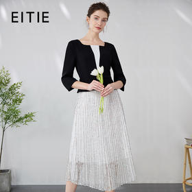 EITIE爱特爱春季新款气质时尚收腰拼接连衣裙A2407331