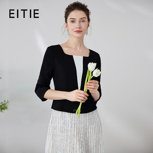 EITIE爱特爱春季新款气质时尚收腰拼接连衣裙A2407331 商品图1