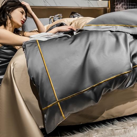 「72小时发货」【60支新疆长绒棉全棉】钱皇 双拼绣花四件套  四季通用款 古法元素工艺打造 风格采用宫廷古典风 经典不失优雅 商品图13