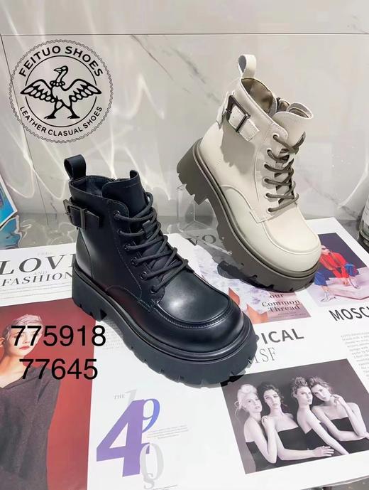 2F飞鸵胎牛皮马丁靴 商品图0